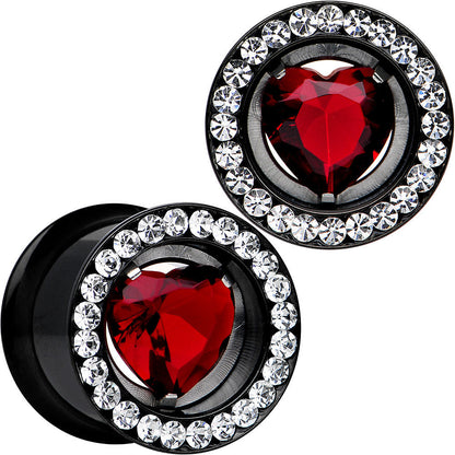 13mm Red Heart Insert Anodized Titanium Internally Threaded Plug Set