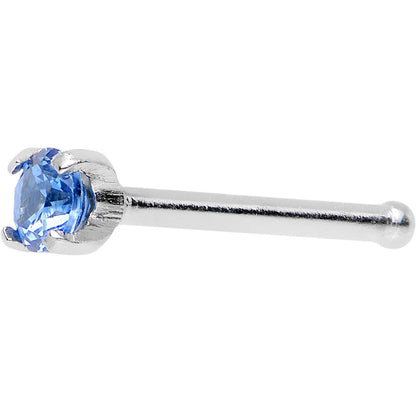 20G 2mm Bright Blue Cubic Zirconia Nose Bone