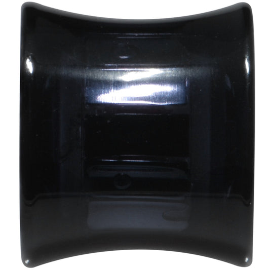 Black Acrylic Clear Gem Inlay Saddle Tunnel Plug 0G to 1 Inch