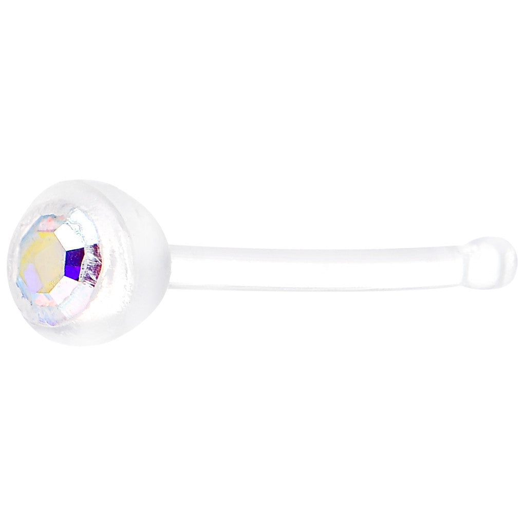 22G Press Fit Clear Gem PTFE Nose Bone