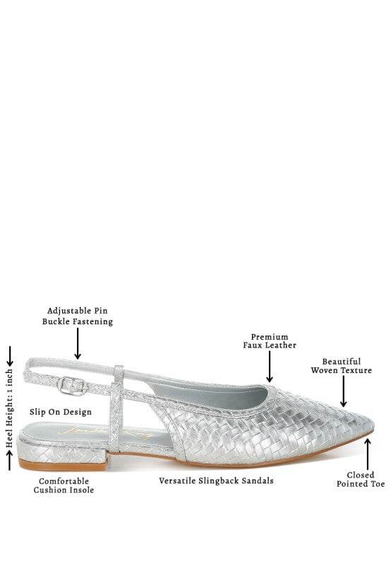 Kurina Metallic Woven Slingback Sandals