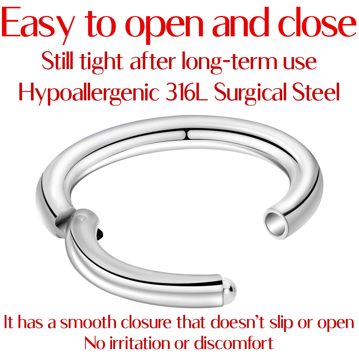16G 5/16 Stainless Steel Hinged Segment Ring