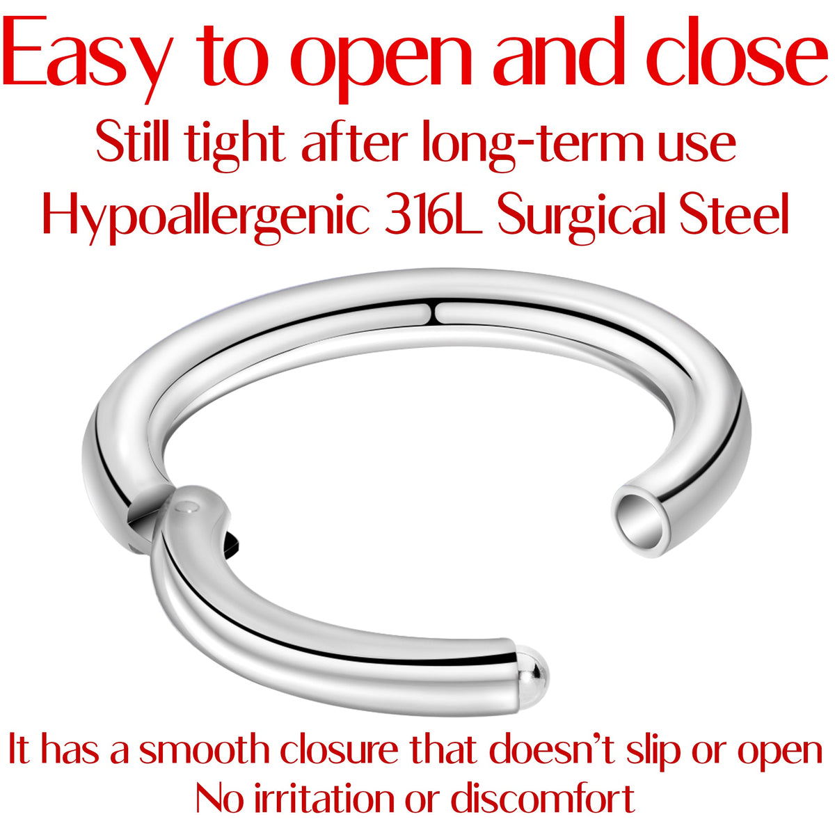 16G 3/8 Stainless Steel Hinged Segment Ring