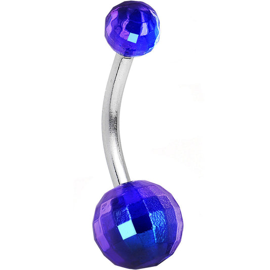 Dark Blue Acrylic Big Bottom Disco Ball Basic Belly Ring
