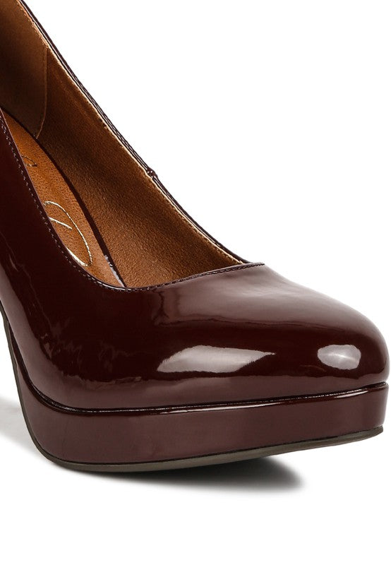 Dixie Patent Faux Leather Pump Sandals