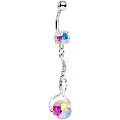 Aurora Gem Teriyaki Twisted Strip Drop Dangle Belly Ring