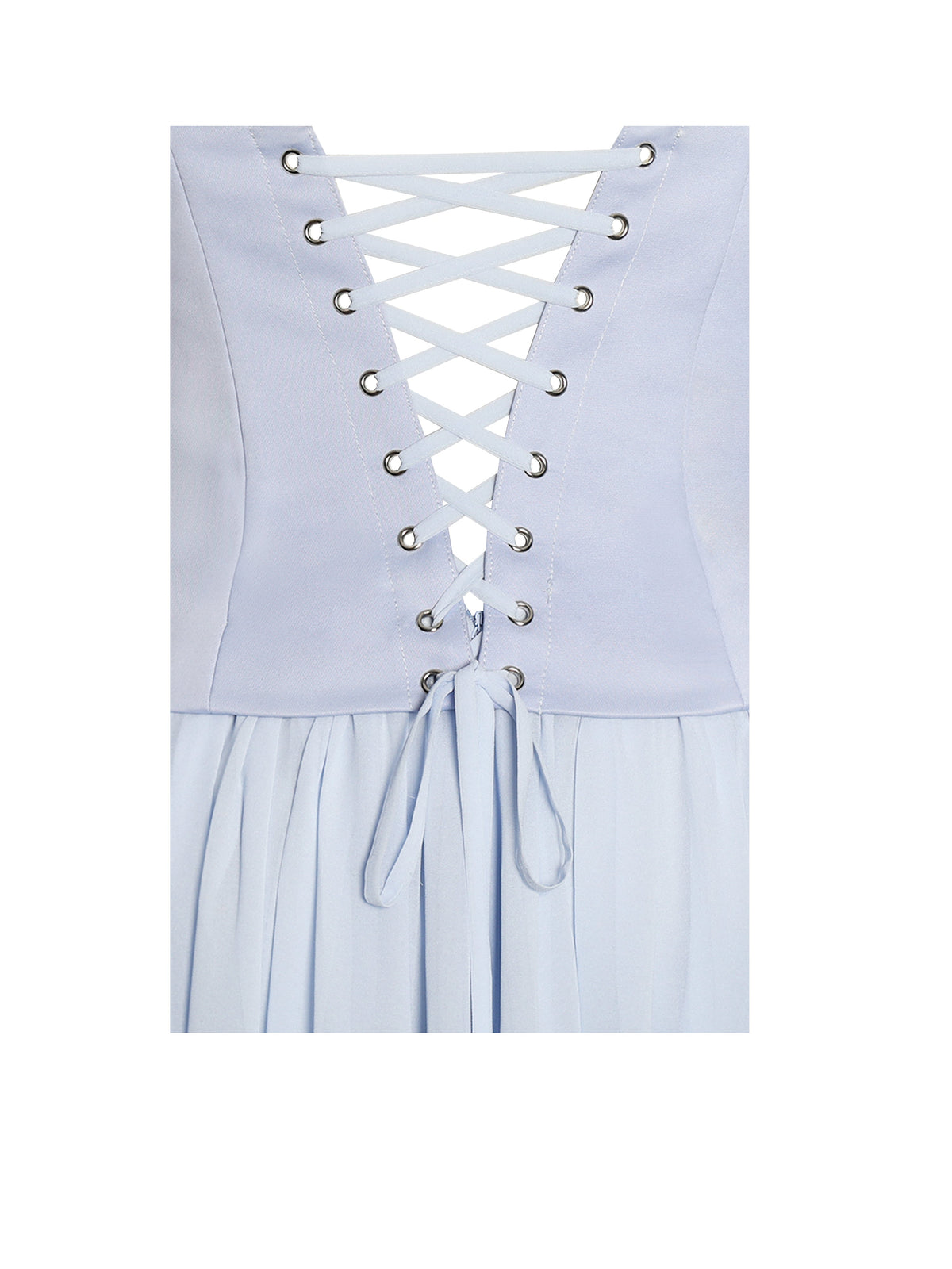 Qianna Baby Blue Peplum Top Drop Waist Chiffon Gown