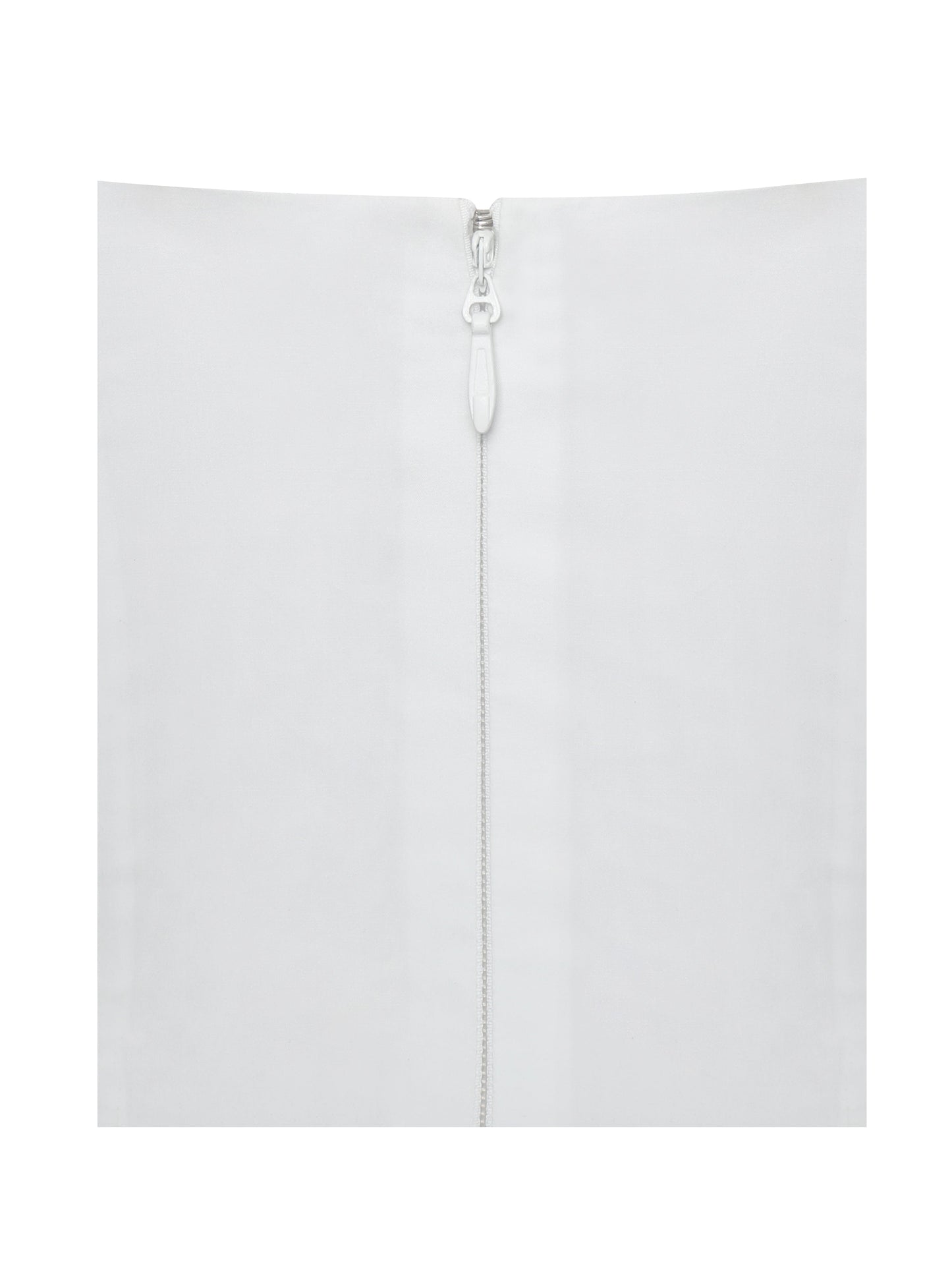 Corinne White Poplin Flared Midi Dress with Removable Bow