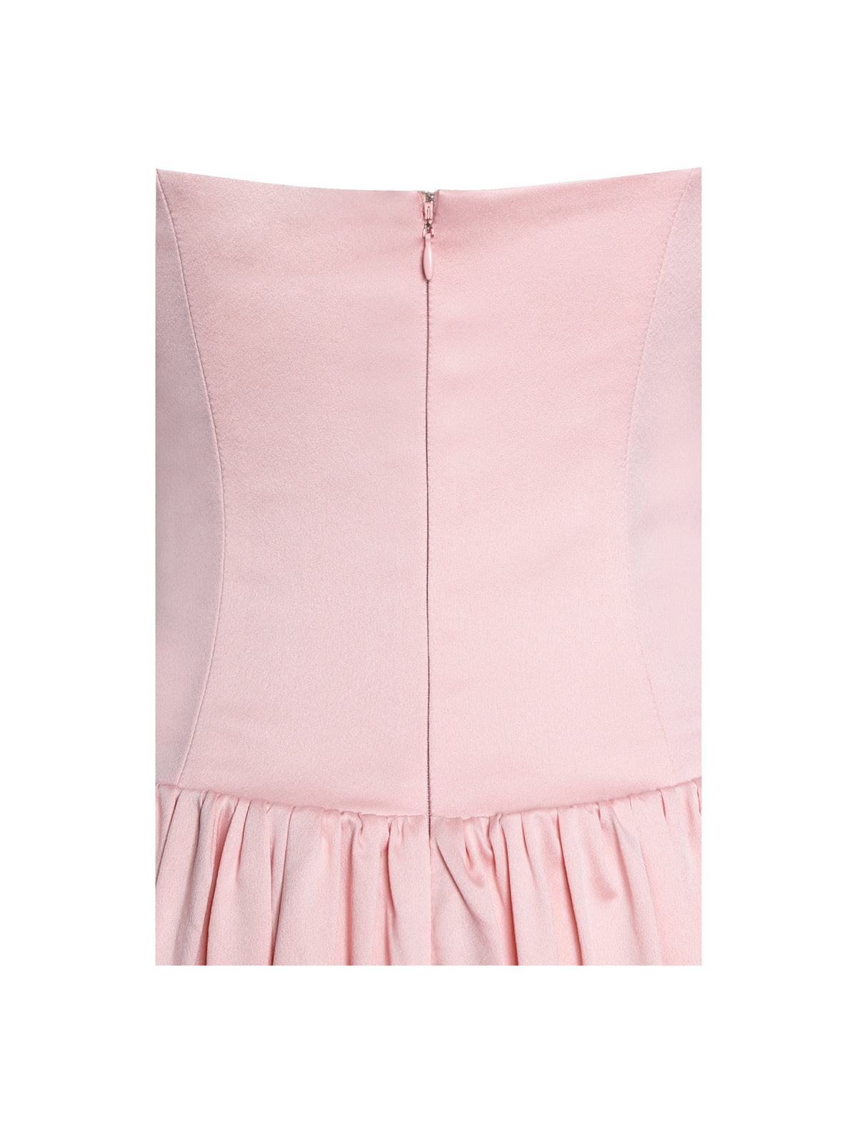 Najwa Baby Pink Ruched Breast Drop Waist Maxi Dress