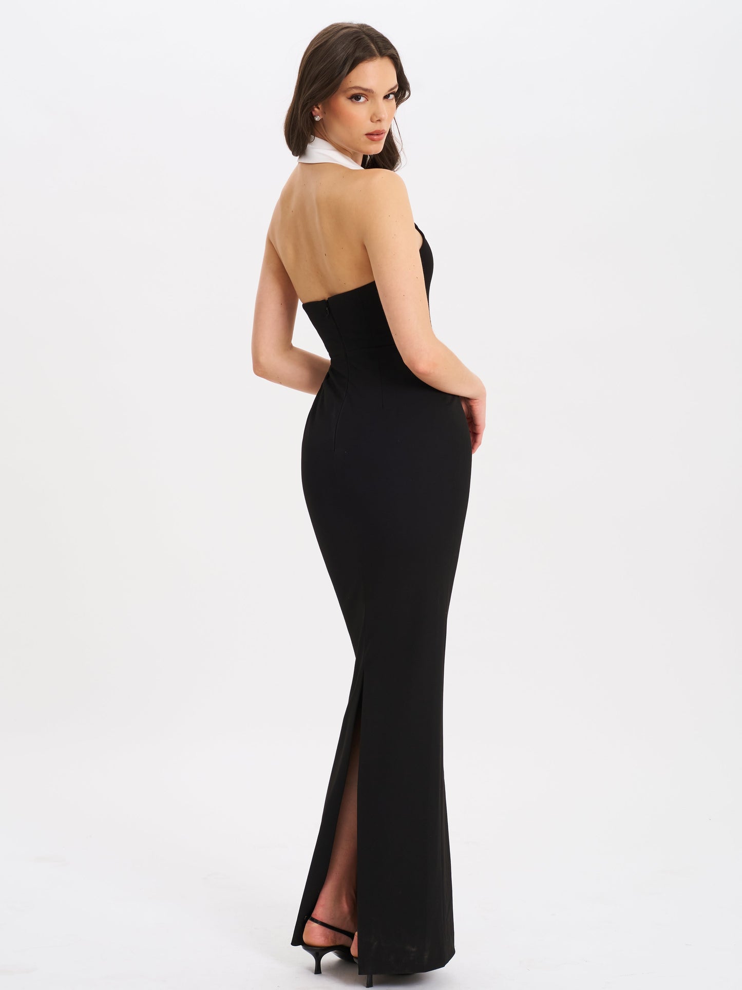 Raelyn Black and White Business Casual Maxi Dress
