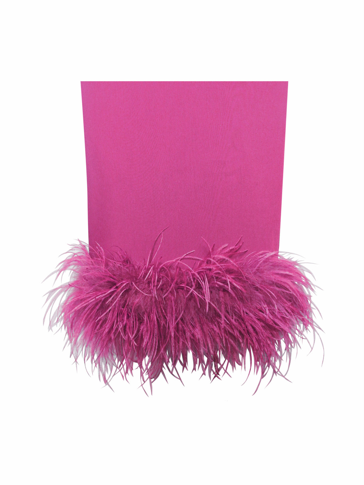 BBC Fiona Fuchsia Feather Trim Bottom Maxi Dress