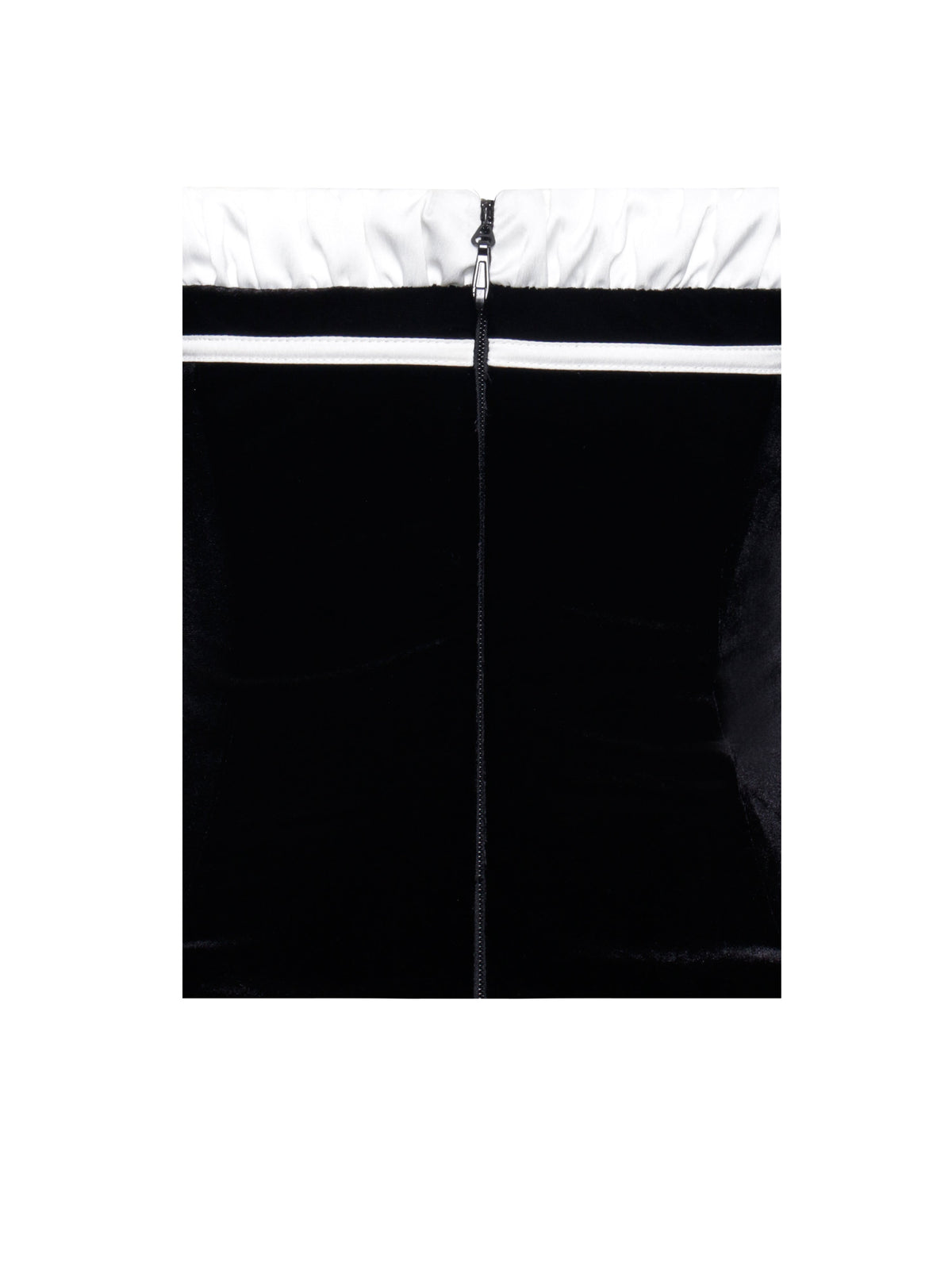 Olya Black and White Velvet A-Line Corset Mini Dress