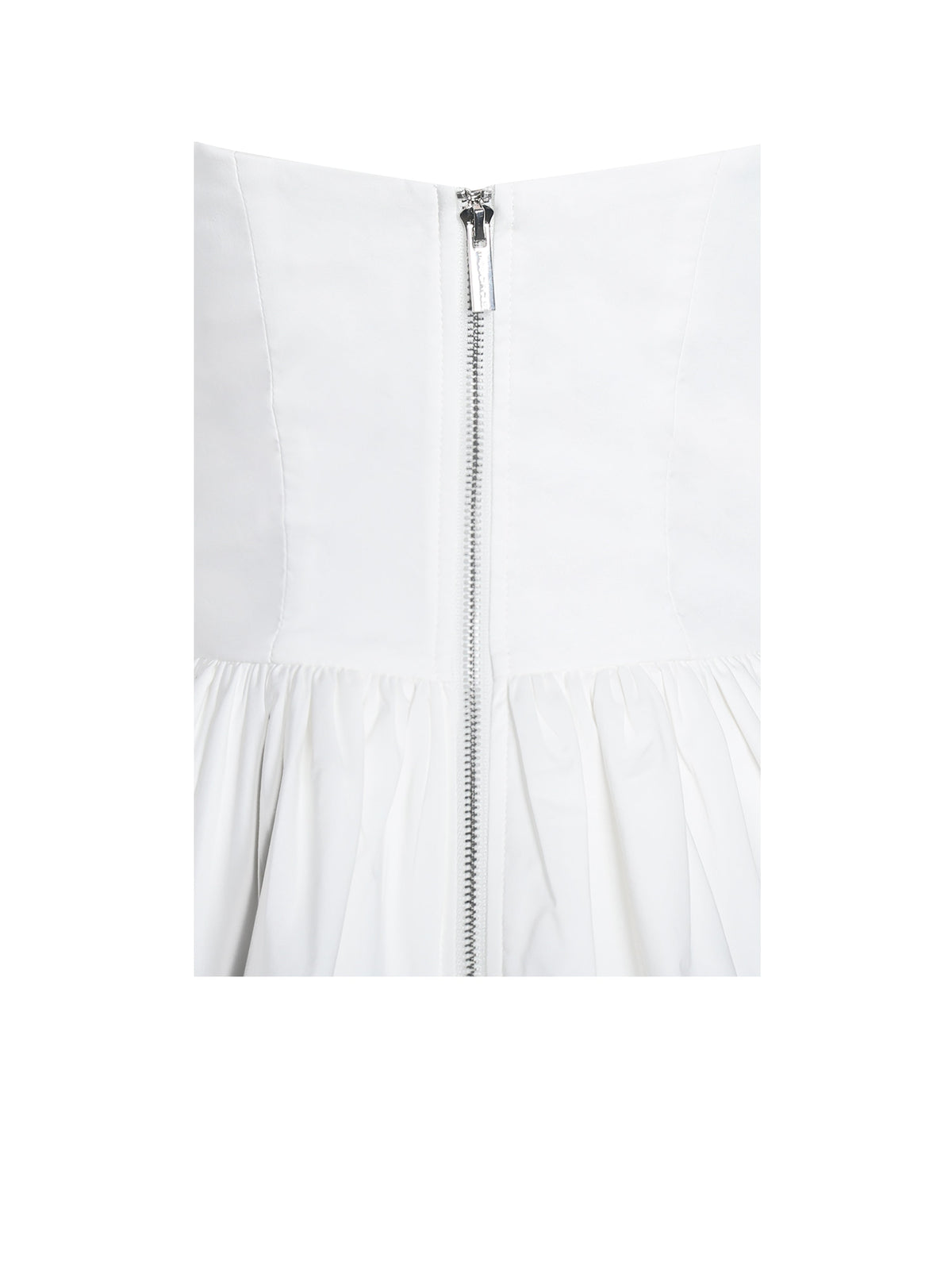 Qistina White Off-shoulder Bubble Hem Peplum Cotton Top