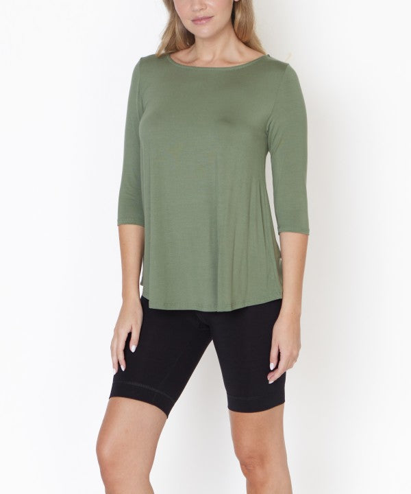BAMBOO BOATNECK ELBOW SLEEVE