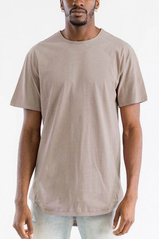 Extended Scallop Round Neck Tshirt