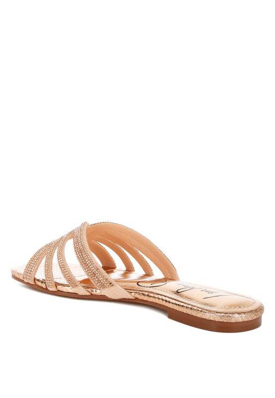 Dindy Rhinestone Cut Out Flats