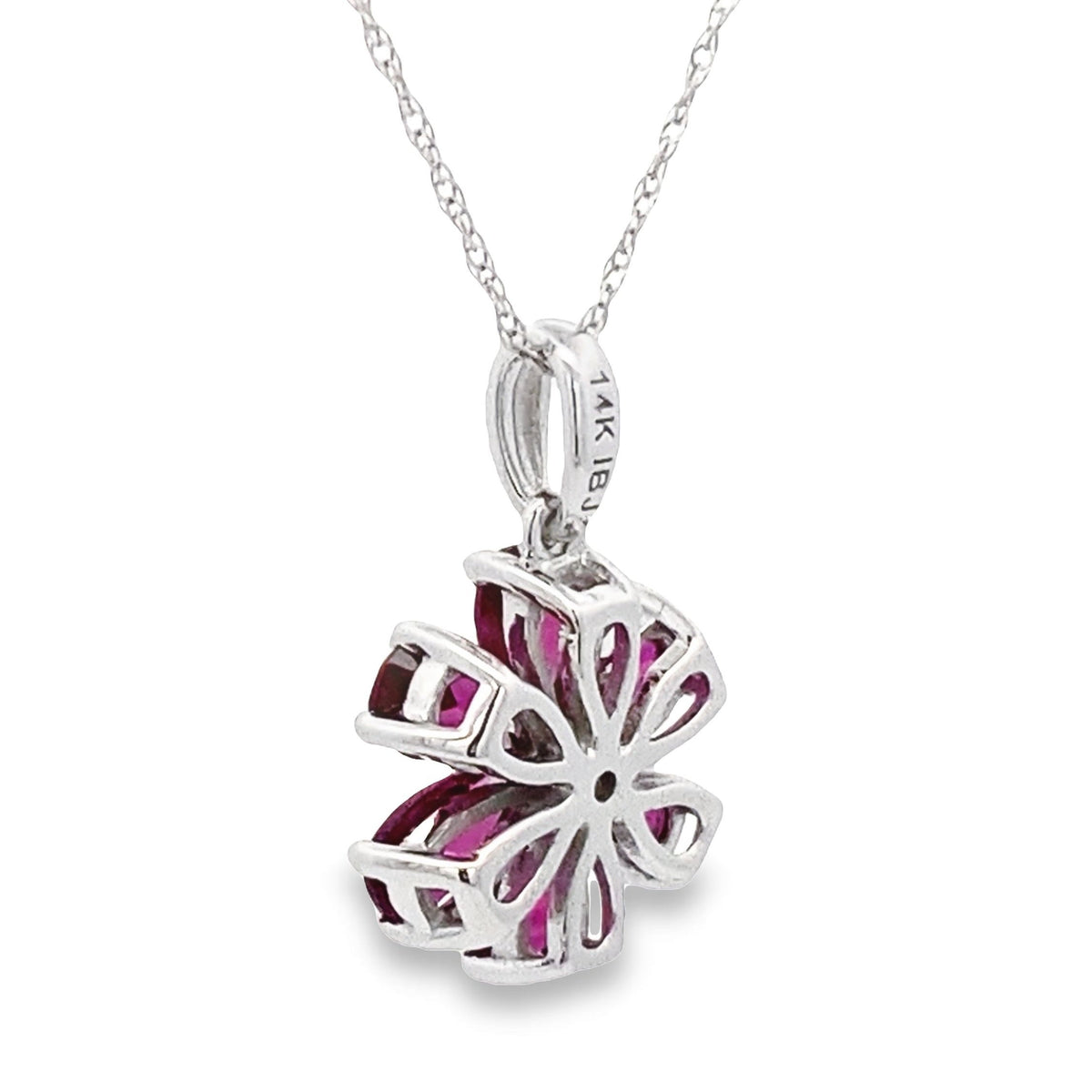 Rhodolite Garnet Fashion Pendants 14KT White Gold