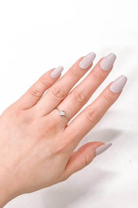 Circle Charm Adjustable Ring | Silver