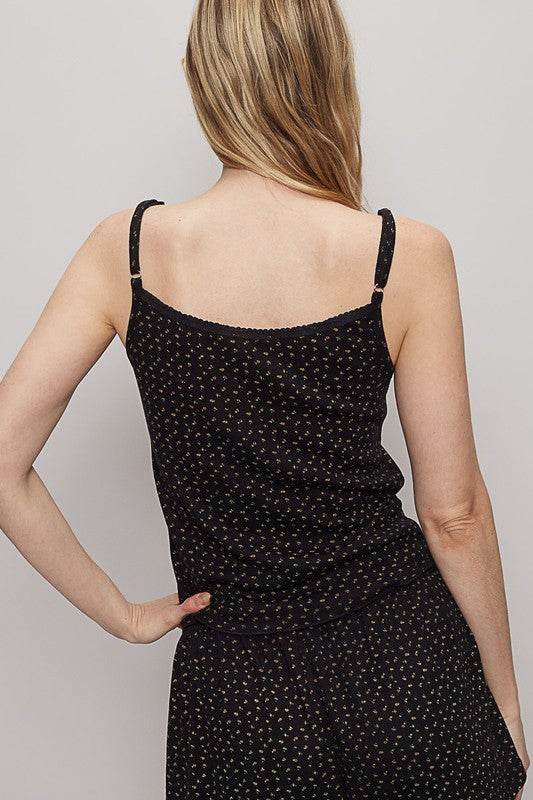 POL Floral Scoop Neck Adjustable Strap Cami