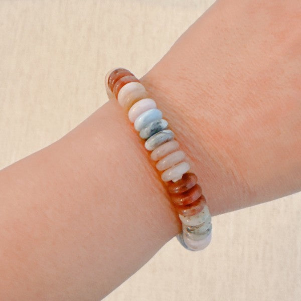Blush & Earthy Canyon Natural Stone Stretch Bracel