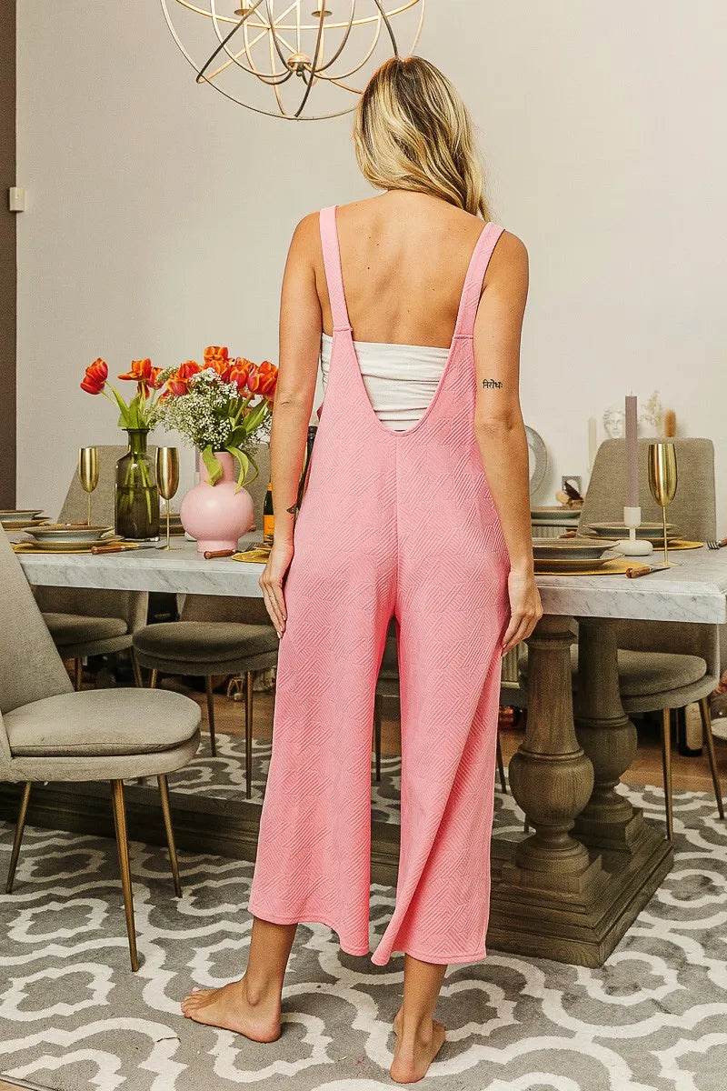 BiBi Textured Jacquard Jumpsuit with Side Pockets