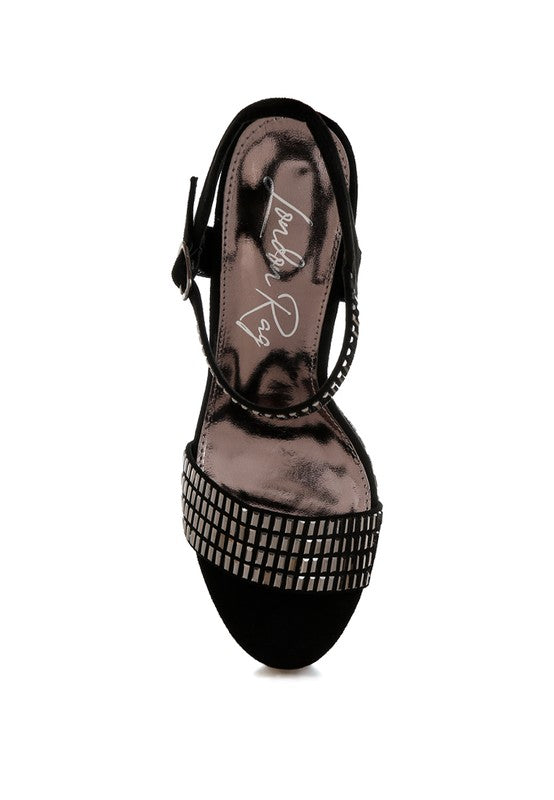 Starlet Rhinestones Embellished Ankle Strap Heels