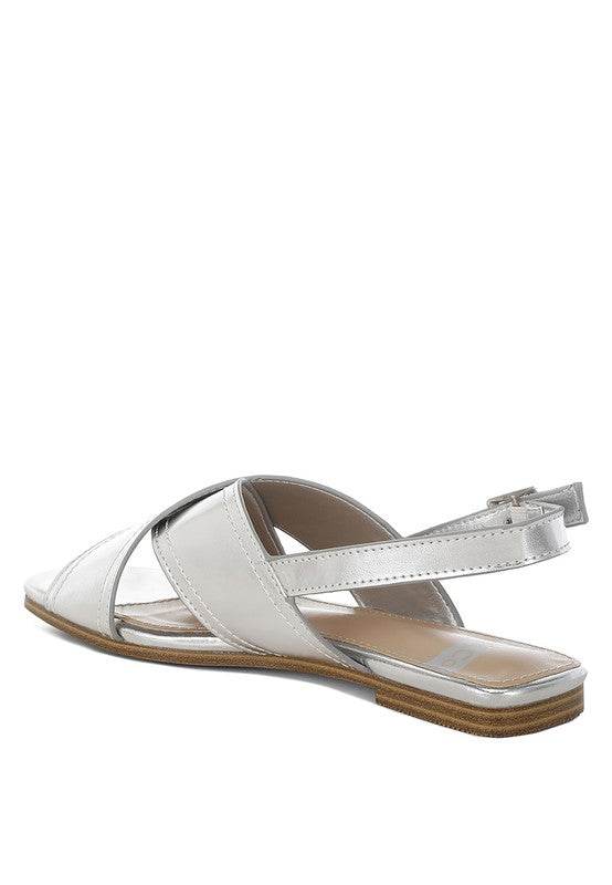 Kanon Metallic Pleather Criss-Cross Flats