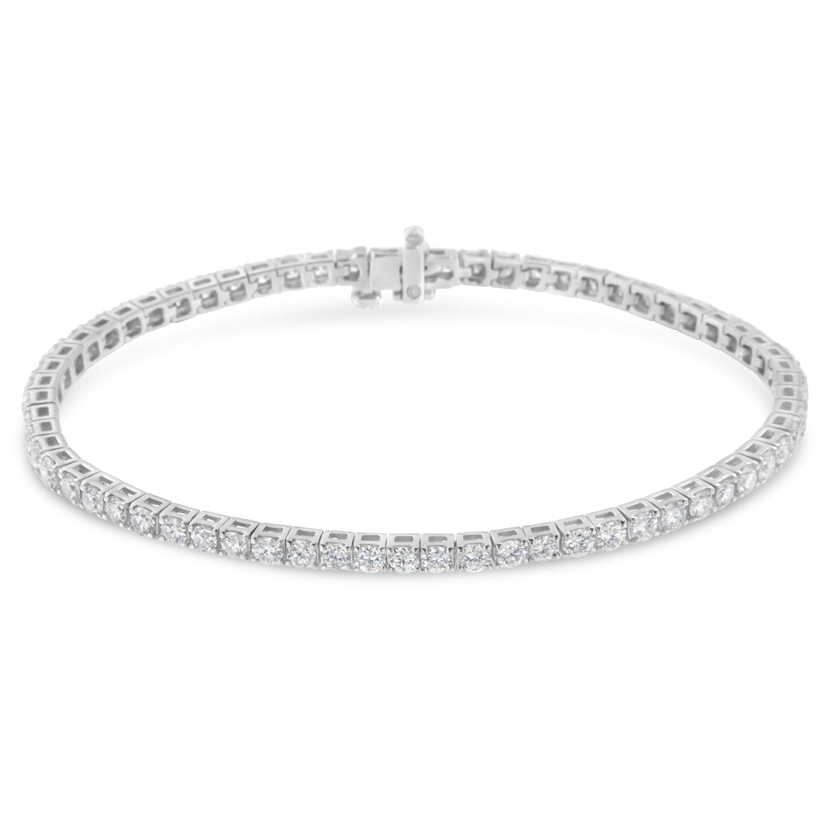 IGI Certified 4.0 Cttw Diamond 14K White Gold Classic 7â€ Tennis Bracelet (H-I Color, I1-I2 Clarity)