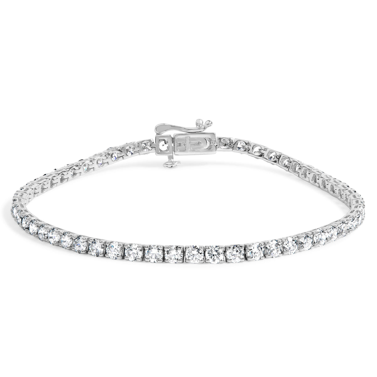 14K White Gold 5.0 Cttw Lab Grown Diamond Tennis Bracelet (F-G Color, VS1-VS2 Clarity) - 7.25" Inches