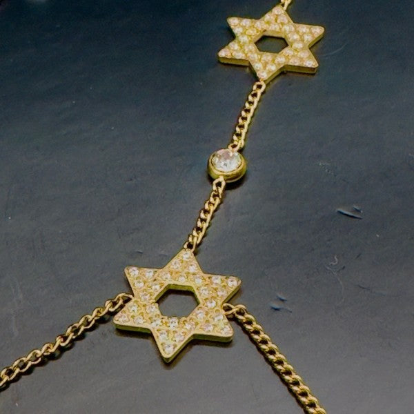Dazzling Star of David Hand Chain Bracelet