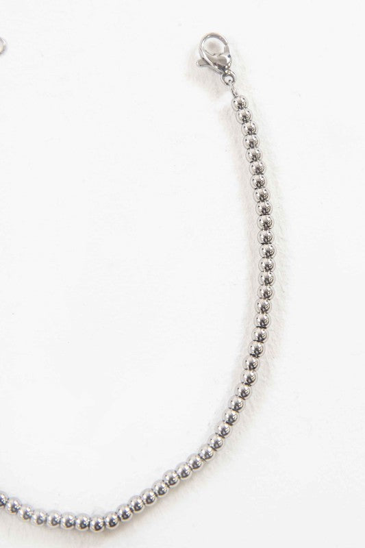 Micro Beaded Bracelet | Silver