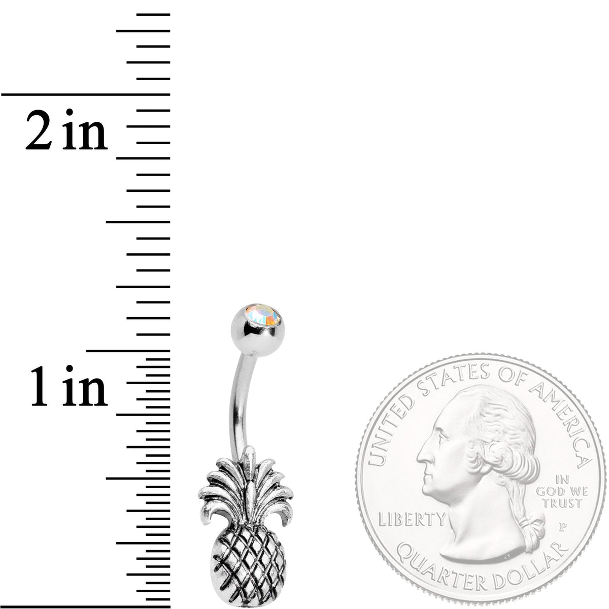 Clear Gem Tropical Pineapple Pizzazz Belly Ring