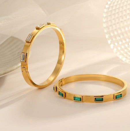 Baguette Gemstone Cuff Bracelet