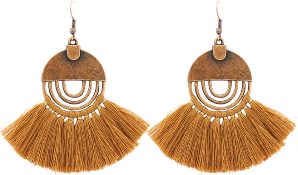 Faux Fur Pom Pom Tassel Drop Dangle Earrings Set