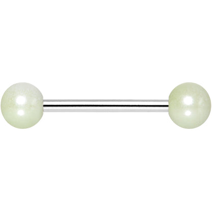 Baby Blue Pearlescent Acrylic Ball End Barbell Tongue Ring