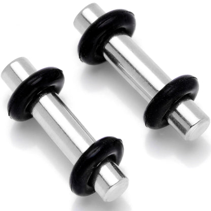 Stainless Steel Micro Straight Plug Set 14G to 8G