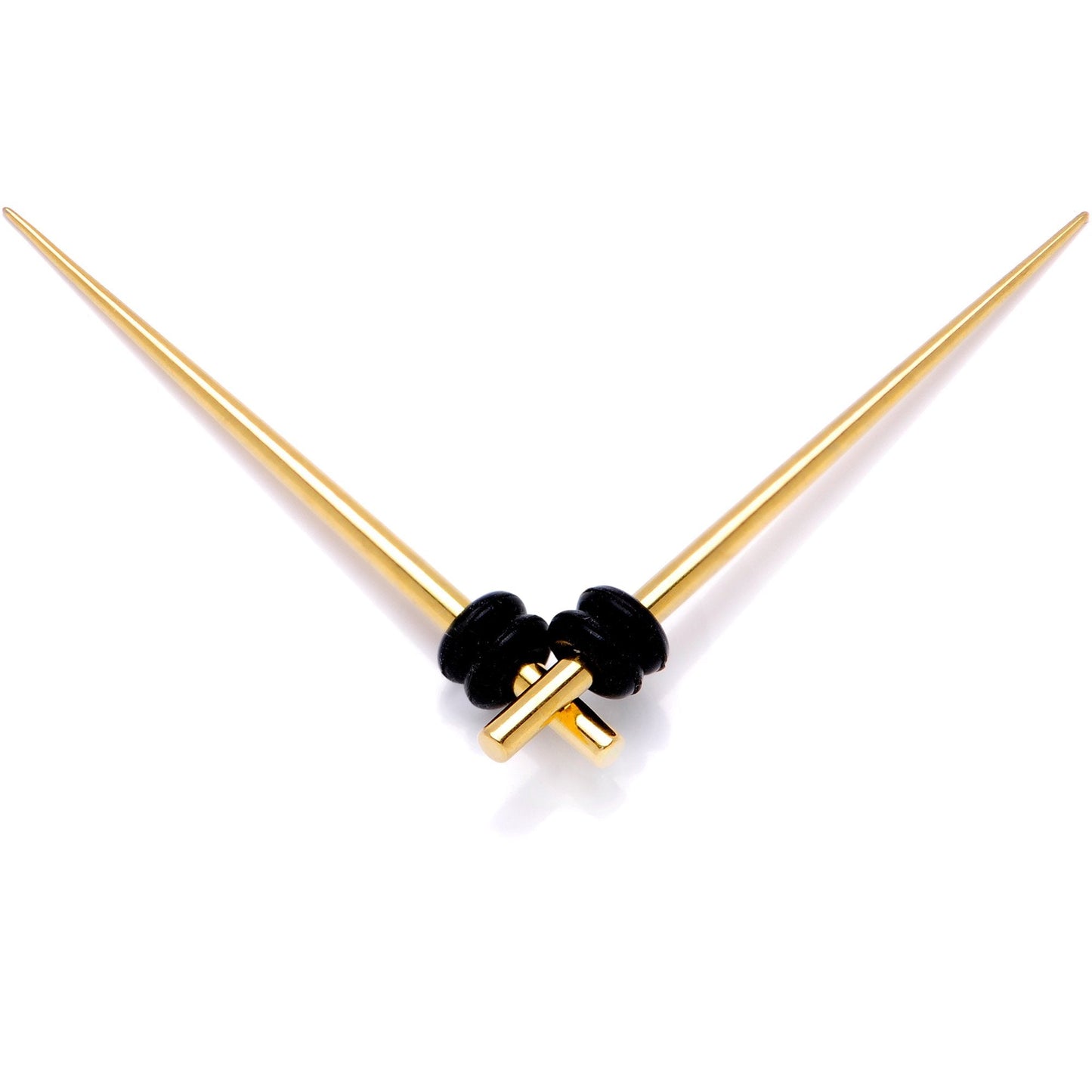 Gold Tone Anodized Titanium Micro Taper Straight Plug Set 14G to 8G
