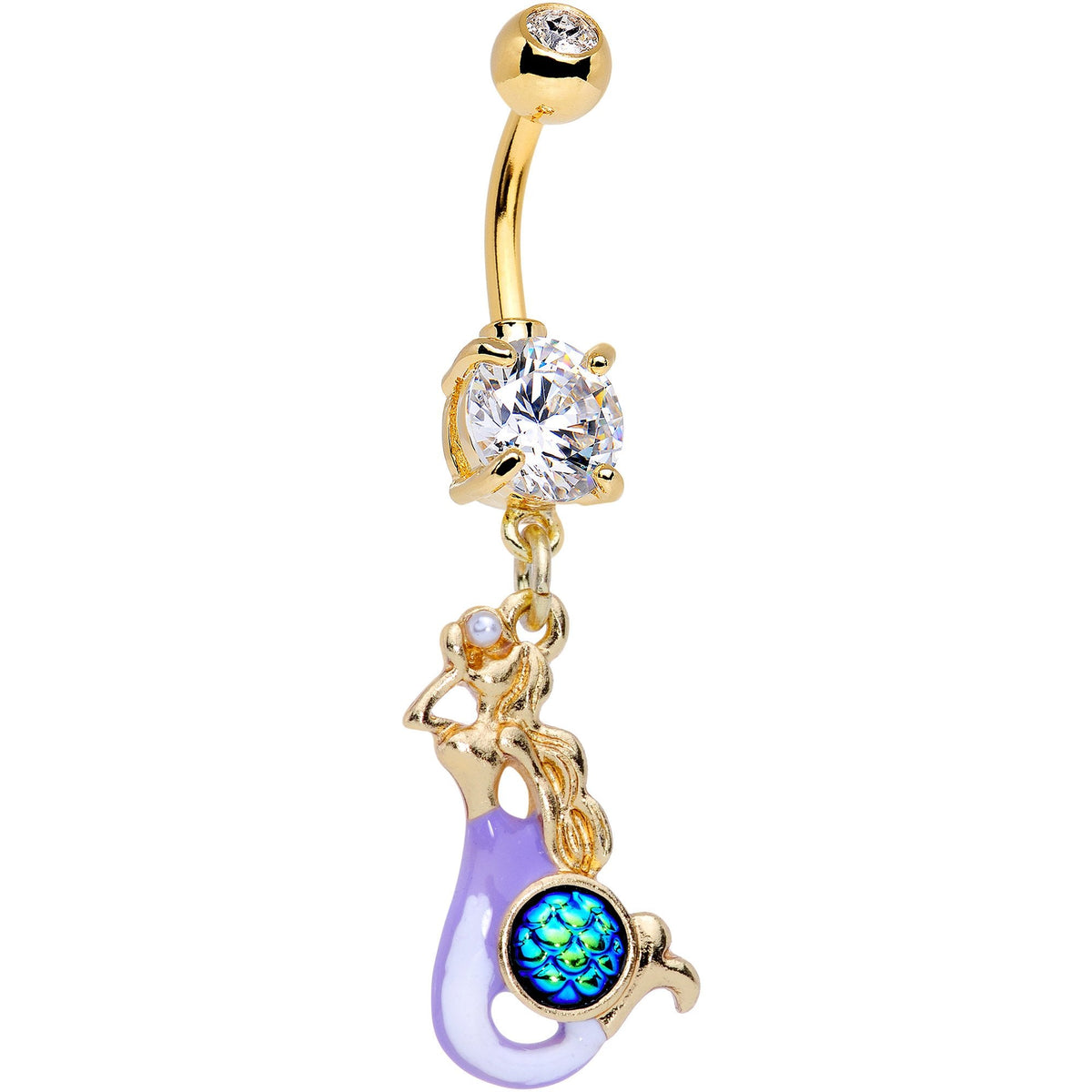 Mermaid Scale Sea Lover Dangle Belly Ring