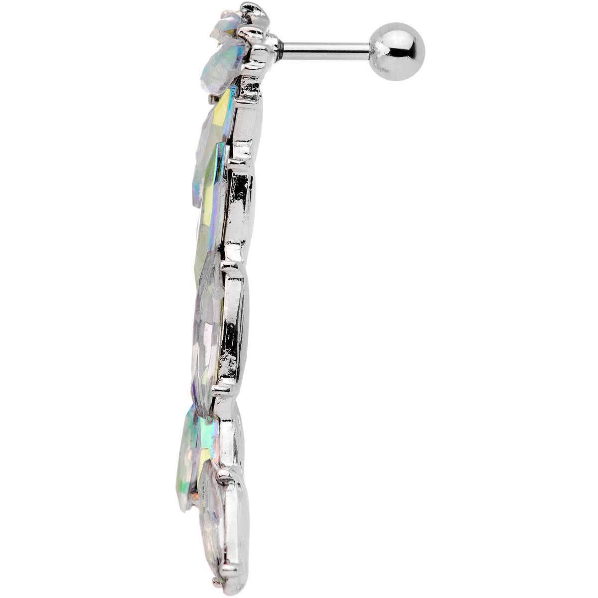 1/4 Aurora Gem Feathered Cascade Tragus Cartilage Earring