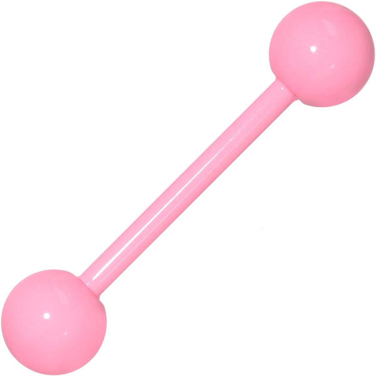 14G 5/8 Pink Acrylic Over Steel Tongue Ring
