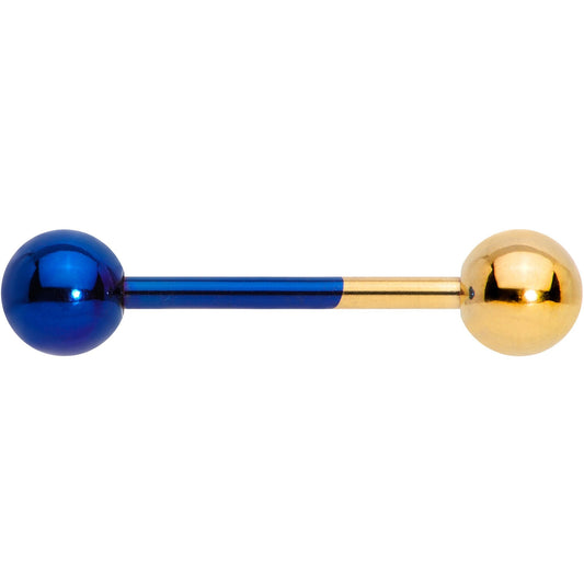 Gold Tone and Blue Two Tone Tongue Ring