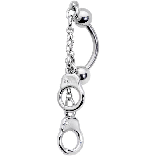 Chained Handcuffs Reversible Dangle Belly Ring