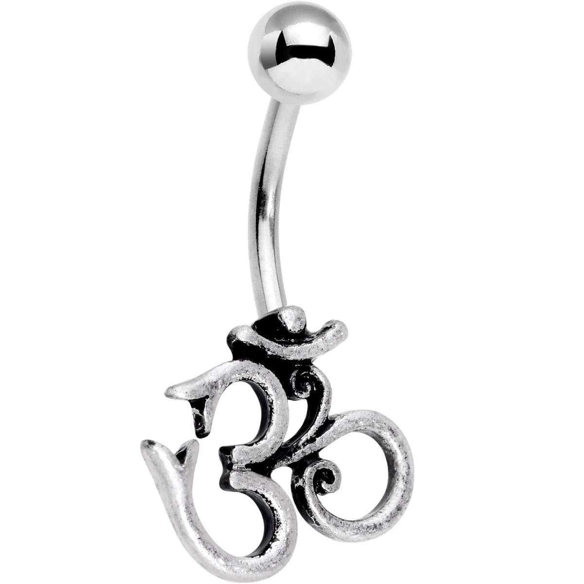 Aqua Gem Spiritual Zen Lotus Flower Belly Ring Set of 4