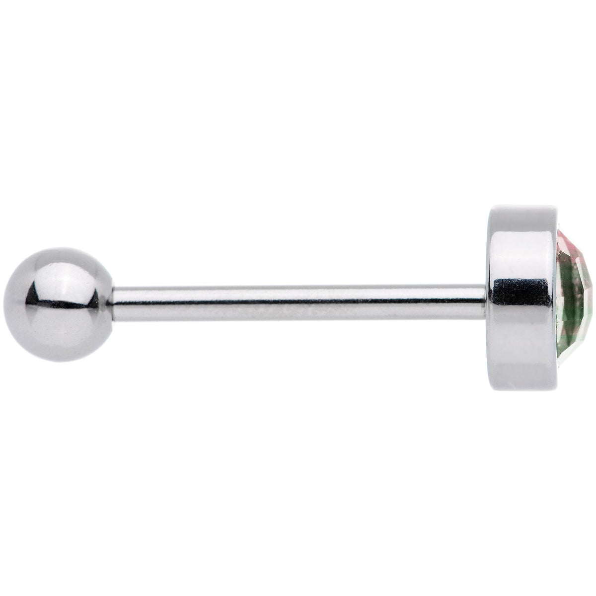 Rainbow Gem Cross Stitch Barbell Tongue Ring