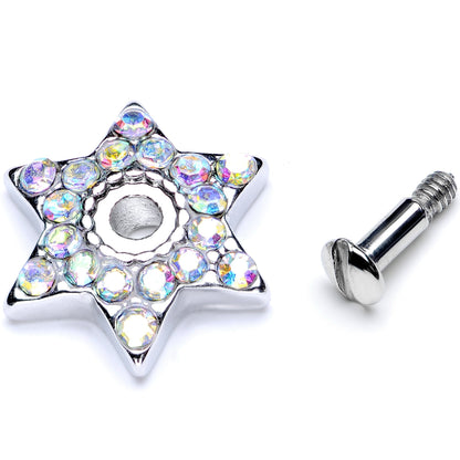 14G Aurora Gem 10mm Six Point Star Dermal Top