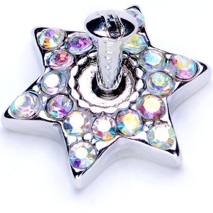 14G Aurora Gem 10mm Six Point Star Dermal Top