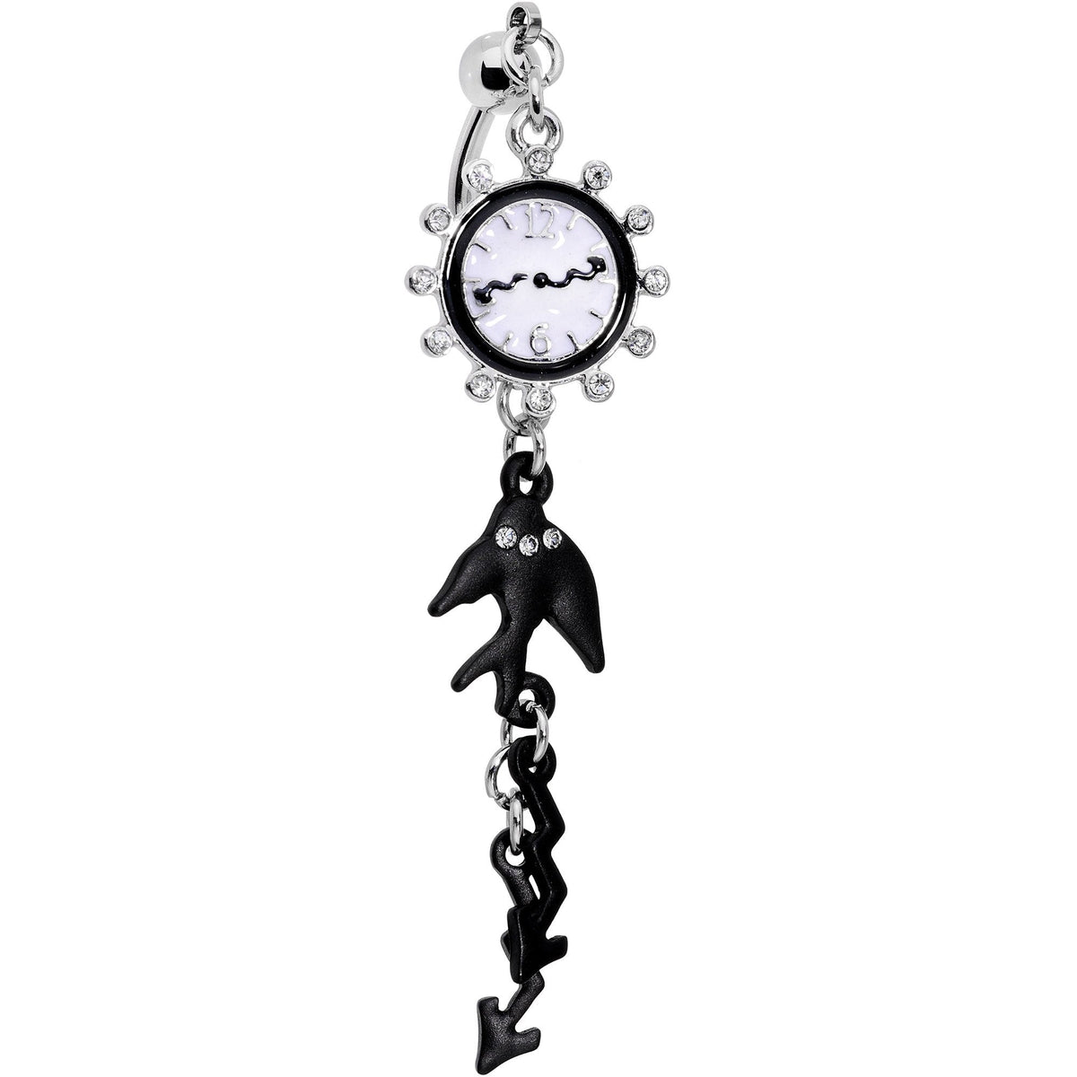 Clear Gem Weird Times Top Mount Dangle Belly Ring