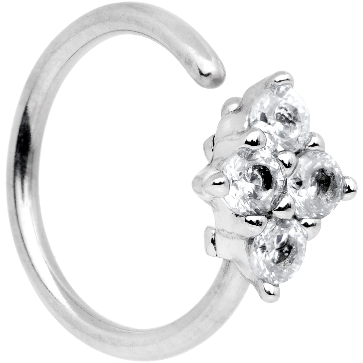 20G 5/16 Clear CZ Gem Cluster Seamless Circular Ring