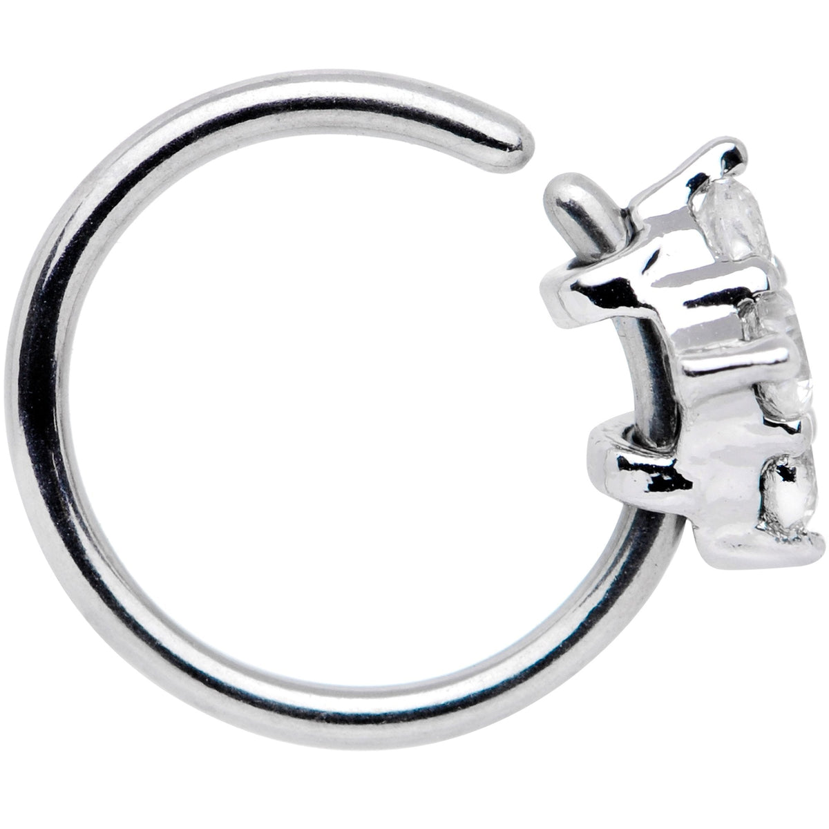 20G 5/16 Clear CZ Gem Cluster Seamless Circular Ring