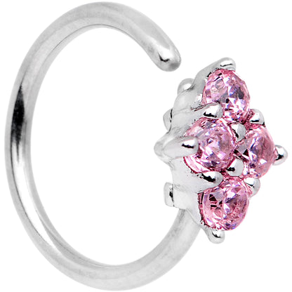 20G 5/16 Pink CZ Gem Cluster Seamless Circular Ring